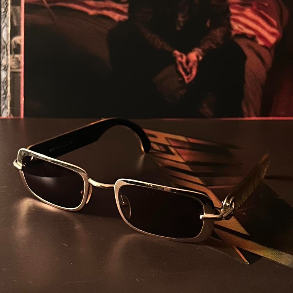 Vintage 90s Gold Frame Christian Dior Eva Sunglasses 42 W